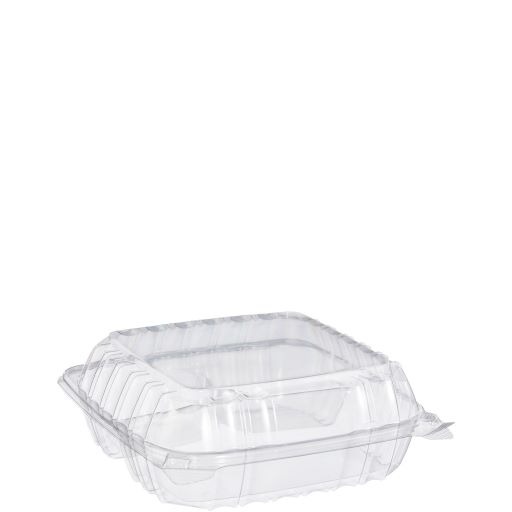 Clear 3-Compartment Hinged Container