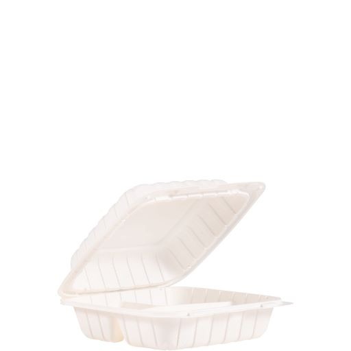 Plastic 3-Compartment Hinged Container