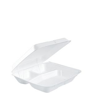 Foam 3-Compartment Hinged Container