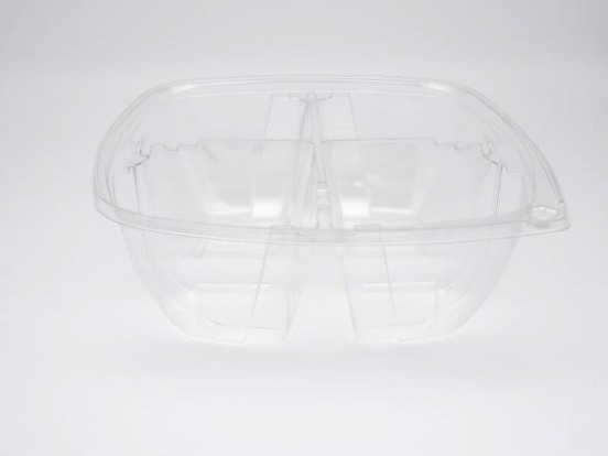 4-COMPRT Clear Square Container